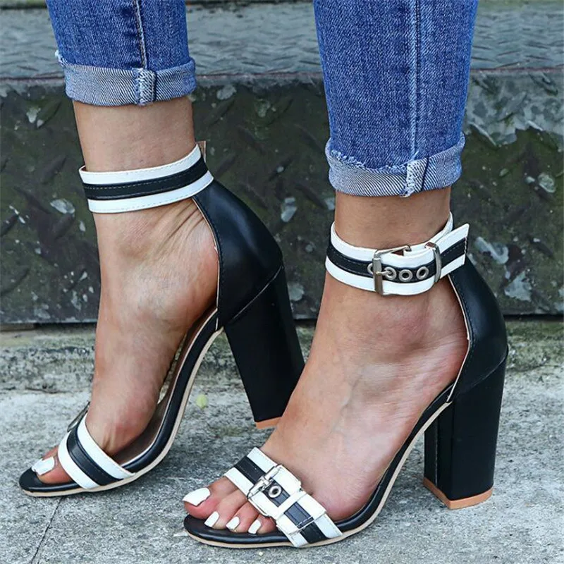 Женские босоножки на высоком каблуке туфли лодочки с открытым носком для