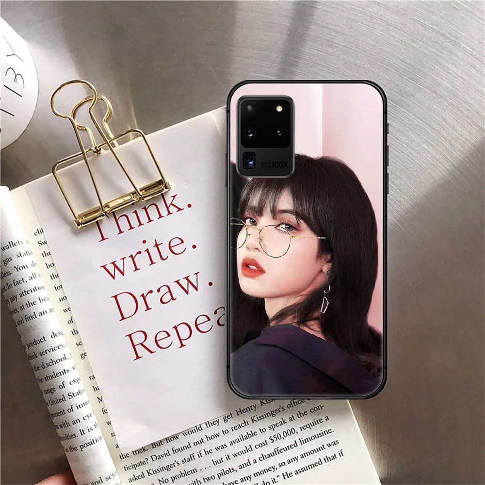 

Lisa Lalisa Manoban Black Girl Pink Phone Case Cover For Samsung Galaxy Note S 7 8 9 10 10E 20 Plus Lite Uitra Black Coque Black