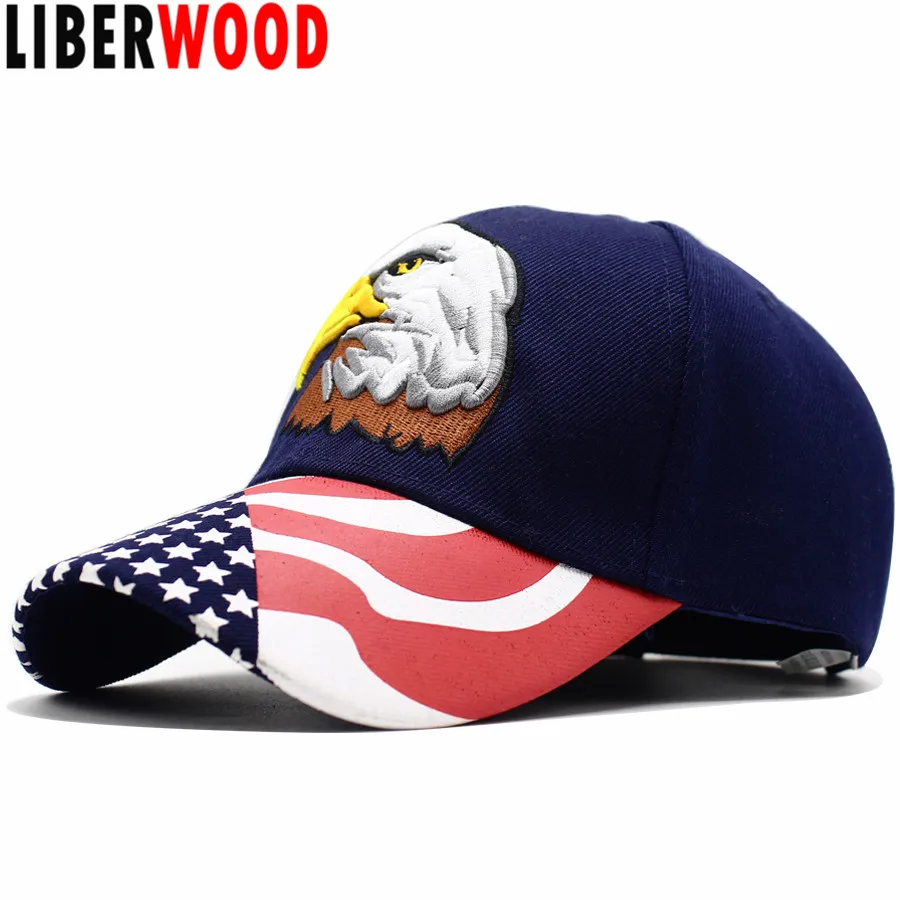 LIBERWOOD патриотическая бейсболка американского Орла и флага США Bald Eagle 3D вышивка