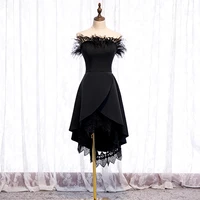 sexy little black party dress strapless summer cocktail dresses with lace decorations