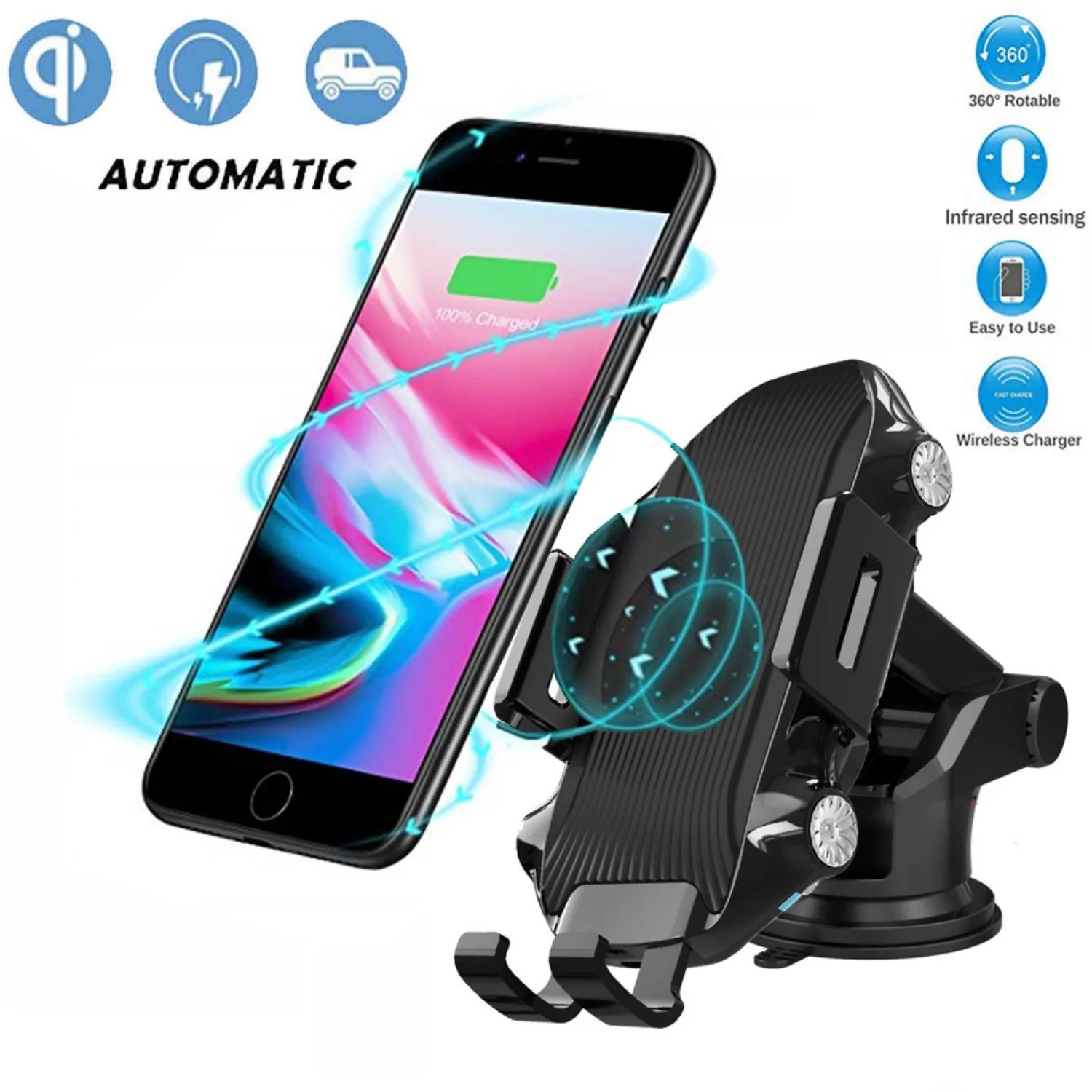 qi car wireless charger mobile cell phone mount stand air vent usb charging car phone holder for iphone 13 12 x 8 samsung xiaomi free global shipping
