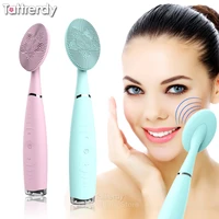silicon facial cleaning ultrasound facial sonic cleansing skin care mini electric facial cleaning massage face wash brush tool