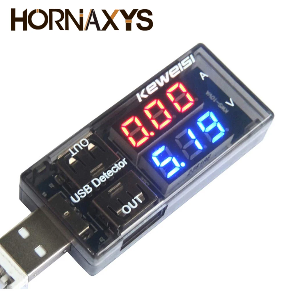 Красный + синий двойной USB-тестер напряжения тока батареи Вольтметр Амперметр