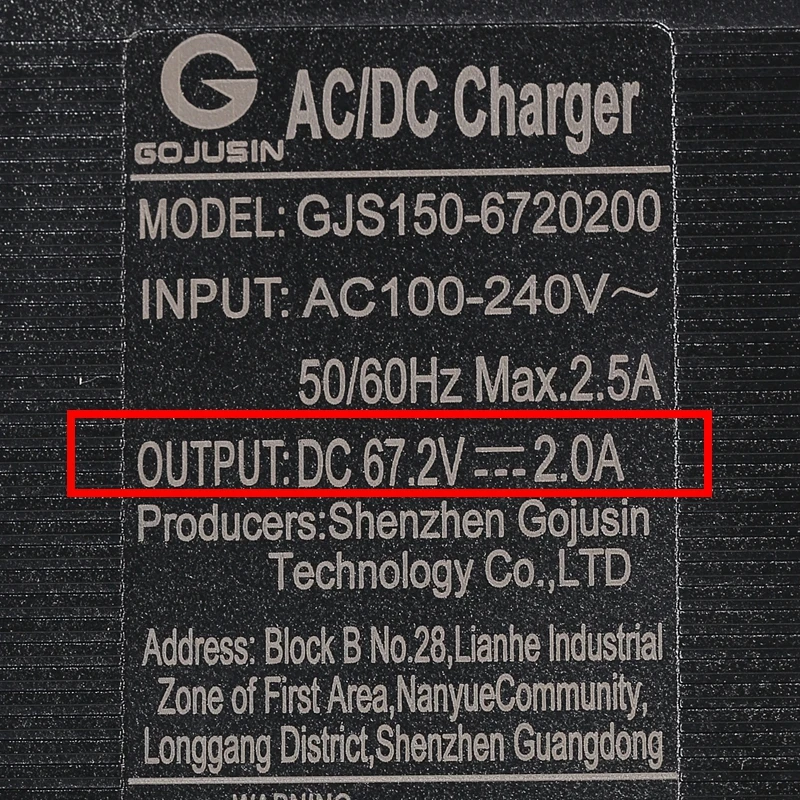 Оригинальное зарядное устройство для VSETT 8 + 9 10 SPEEDUAL GRACE ZERO 8X 10X 11X электрический