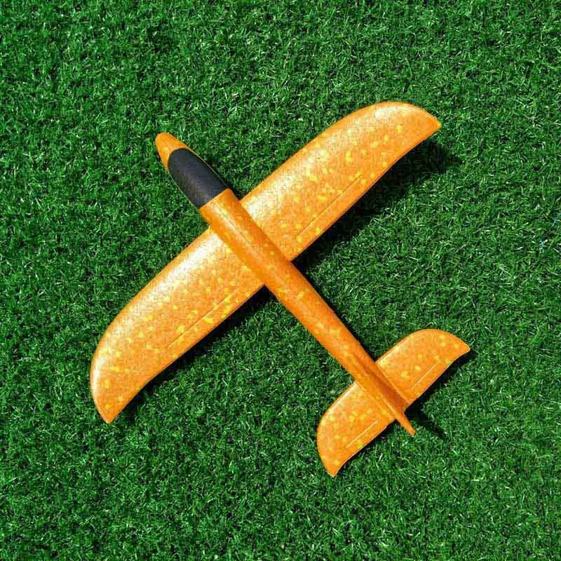 35cm Not Lamp Orange Сделай Сам ручной бросок Летающий планер самолеты светящиеся темные игрушки для детей пена модель аэроплана наполнители планер самолет игрушки игра - Цвет: 35cm Not Lamp Orange