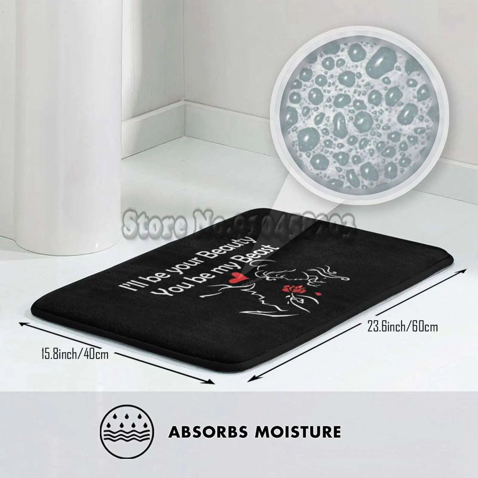 - Fun Beauty And Beast-Fun Bath Mat-Fun Husband Wife-Fun Boyfriend Girlfriend Anti-Slip Door Mats Bedroom Living Room | Дом и сад