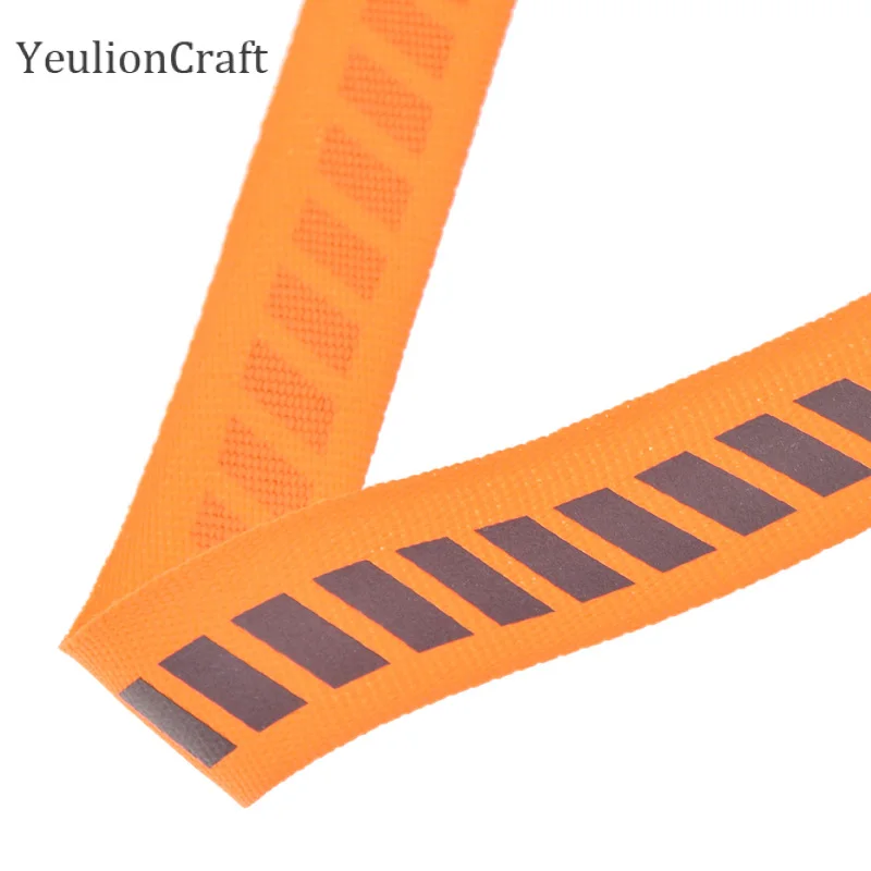 Светоотражающая лента 2 2x500 см для отделки одежды оранжевая черная тканевая