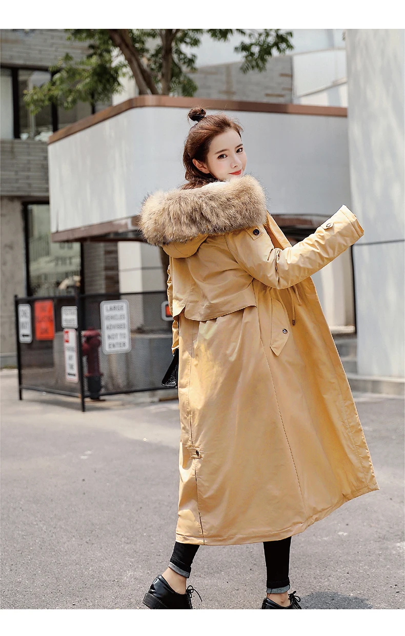 30 градусов зимняя одежда X-long parkas зимняя куртка женская меховая куртка с капюшоном Женское пальто с подкладкой из пуха Толстая зимняя куртка женская одежда
