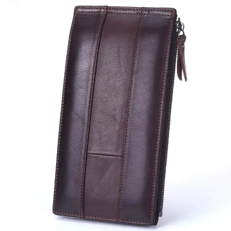 Бумажник из натуральной кожи высокого качества кошельки на молнии мужской