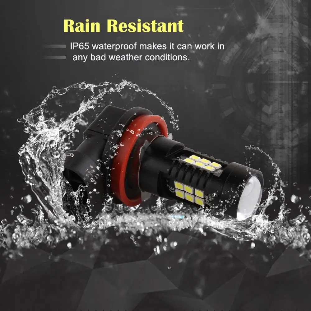 2 шт. H8 H11 Led HB4 9006 HB3 9005 противотуманный светильник s лампа 1200LM 6000K белый 3030SMD