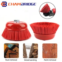 115 x m14 cup nylon abrasive brush wheel pile polymer abrasive wheels for angle grinder rotary tools grit 80