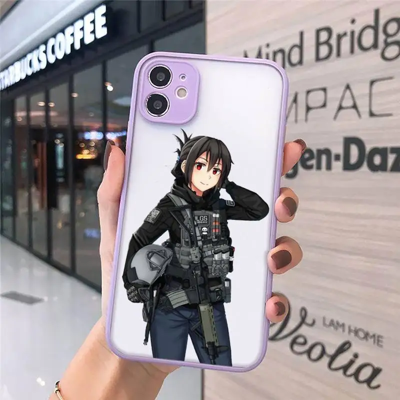 

Fashion anime police girl Phone Cases Matte Transparent for iPhone 7 8 11 12 s mini pro X XS XR MAX Plus cover funda