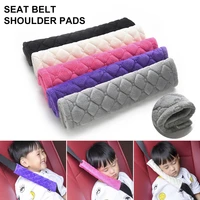 1pair universal car seat belt cover embroidered plush car safety belt cover shoulder pad adjustable car seat interior decoration