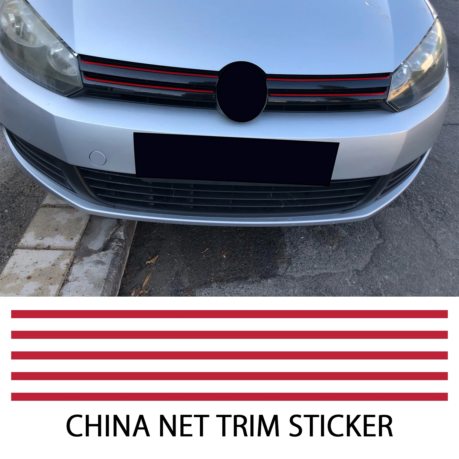 

Car Sticker Strip Reflective Stickers Front Hood Grille Decals Auto Decoration Car Styling For Car Fit for V W Golf 6 7 Tiguan