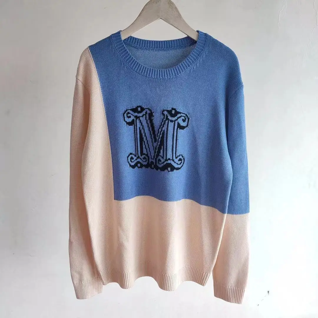 

She Beaty Knitted Sweater Pullover Women Autumn Winter 2021 O-Neck Long Sleeve Color Block Casual Clothes Korean Fashion Jumpers