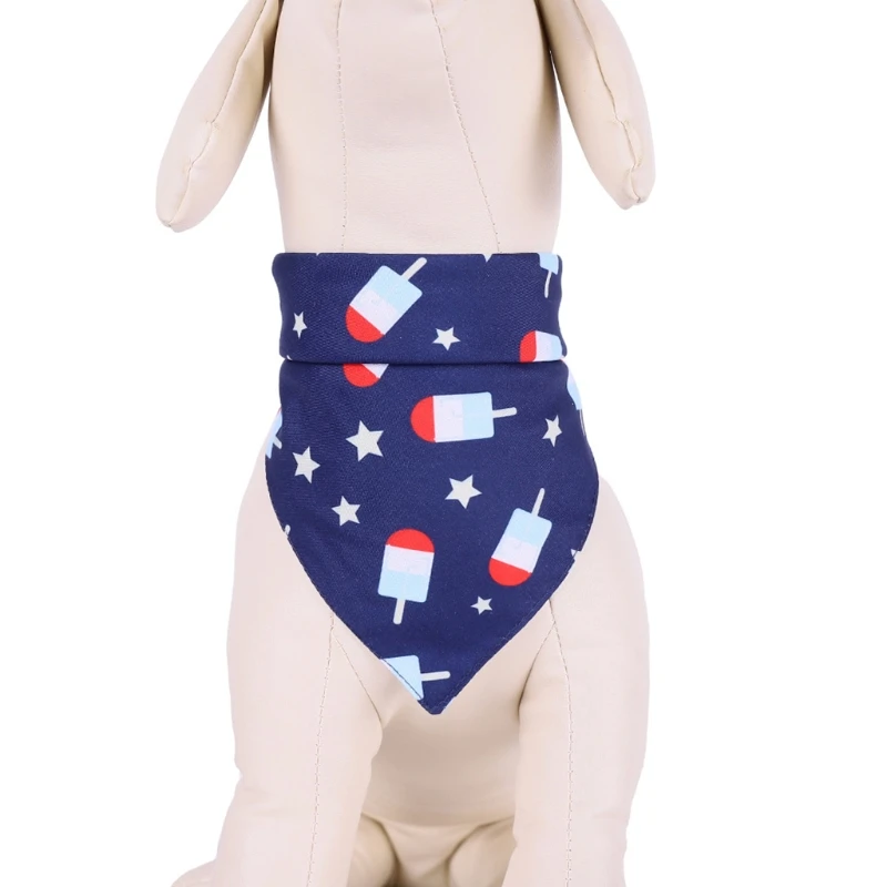 

American Flag Dog Scarfs Independence Day Cats Puppy Bibs Dog Bandanas Grooming Accessories for Small Medium Large Dogs