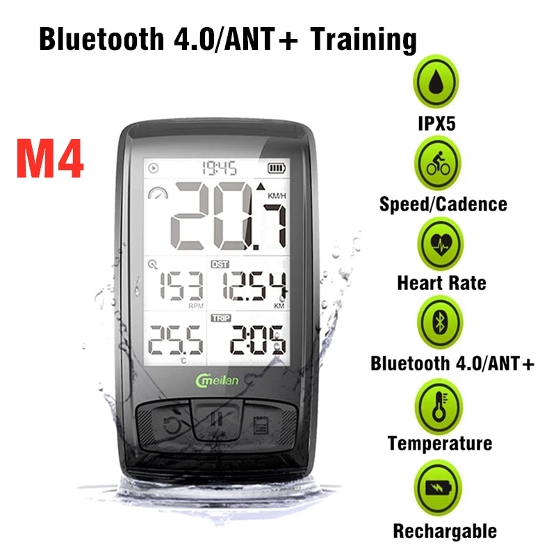 Велокомпьютер Meilan M2 M4 водонепроницаемый беспроводной Bluetooth 4 0 велосипедный