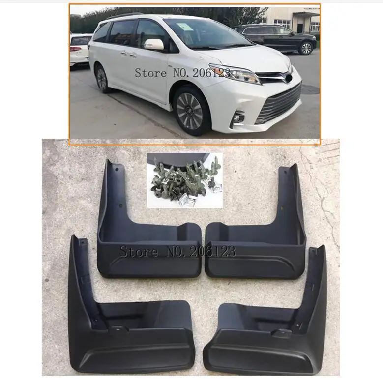 Набор литых автомобильных брызговиков для Toyota Sienna 2018 2019 2020 Брызговики