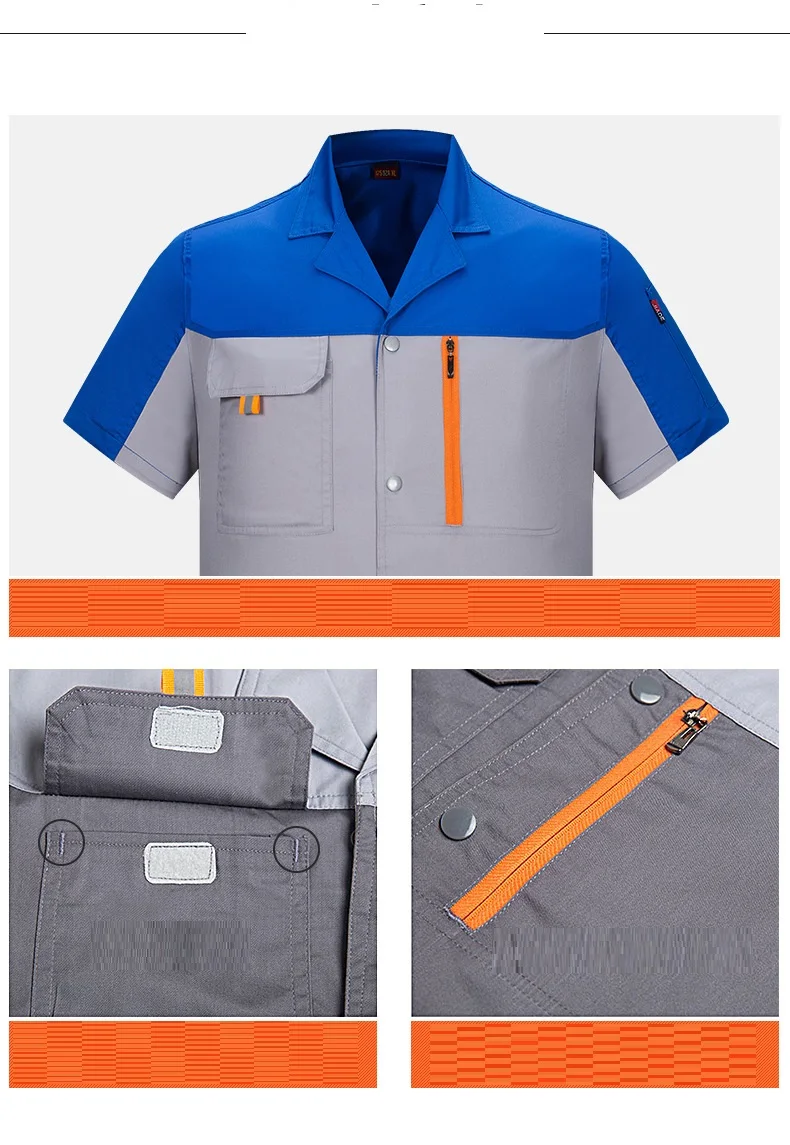 

Working uniforms summer new wear-resistant work clothing short-sleeve men and women mechanical auto repair worker coverall S-5XL
