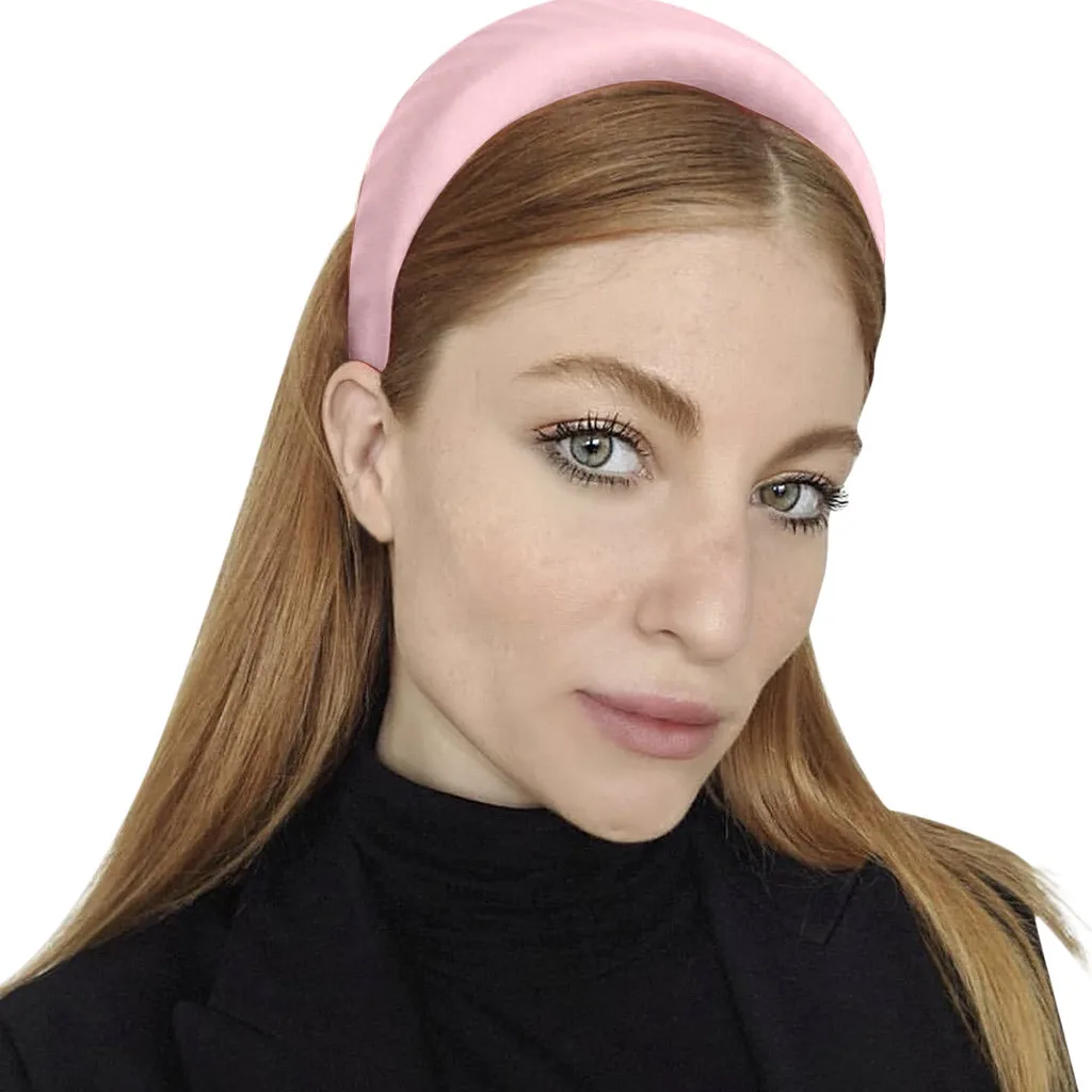 Pink Губка бархатные аксессуары для волос для женщин Яркие одноцветные ободки для волос женские обручи для волос милая повязка для волос для девочек модный орнамент - Цвет: Pink