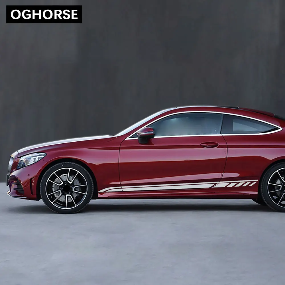2 шт. наклейка на дверь боковая юбка Наклейка тело для Mercedes Benz C Class Coupe 2019 W205 C180 C200