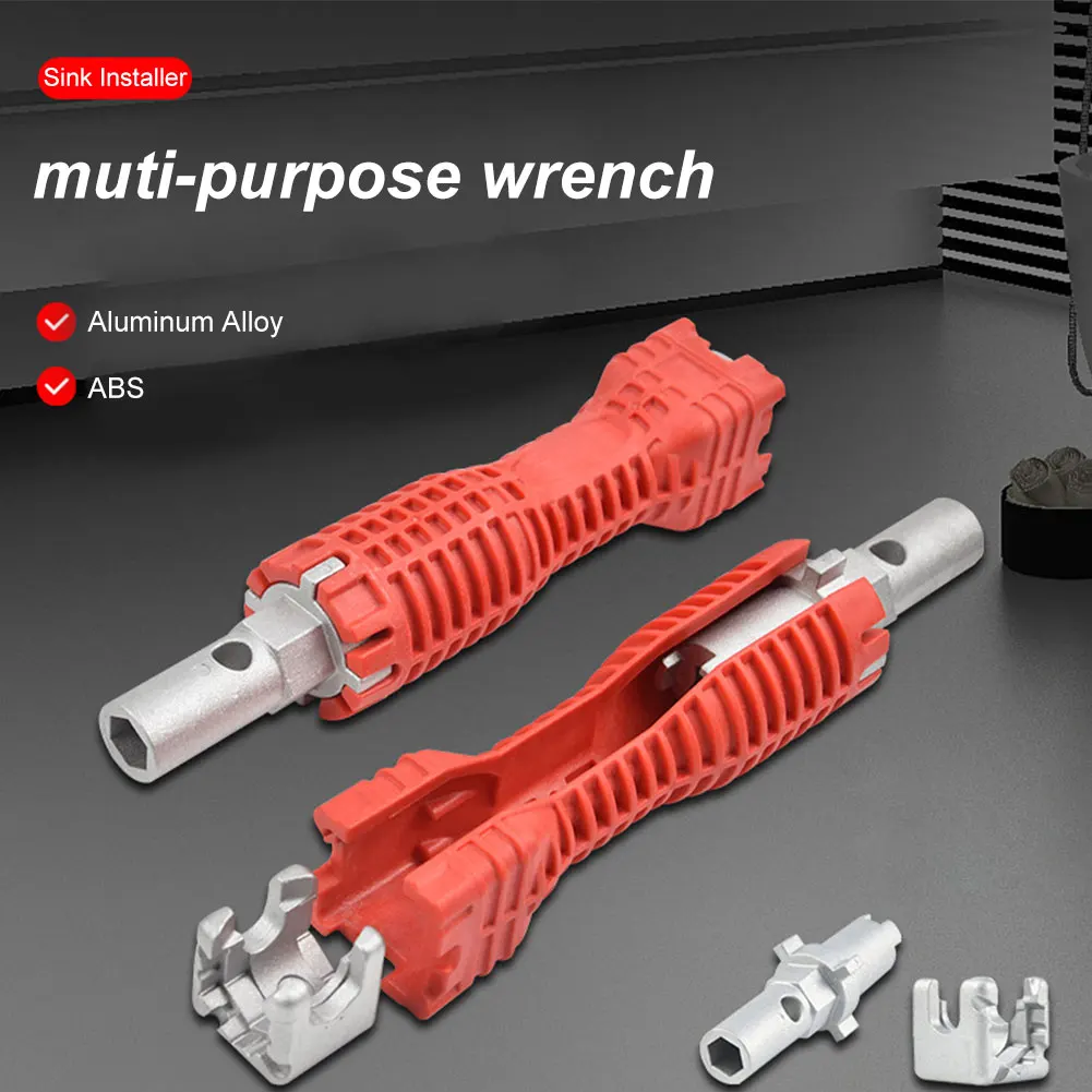 

16 In 1 Multi Purpose Professional Faucet Wrench Kitchen For Toilet Bowl Sink Installer Bathroom Plumbing Tool Rotatable Manual