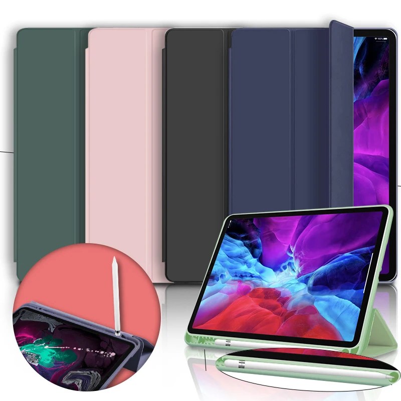 

For iPad Pro 11 2020 & 2018 Case With Pencil Holder PU Leather tablet cover for Pro 11 2018 Case Silicone Capa Auto Sleep/Wake