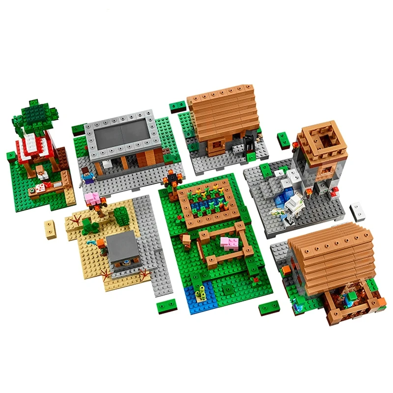 

Big Village With My World Action Figures Model Building Blocks Bricks Set Gifts Educational Toys For Children Toys For Kids