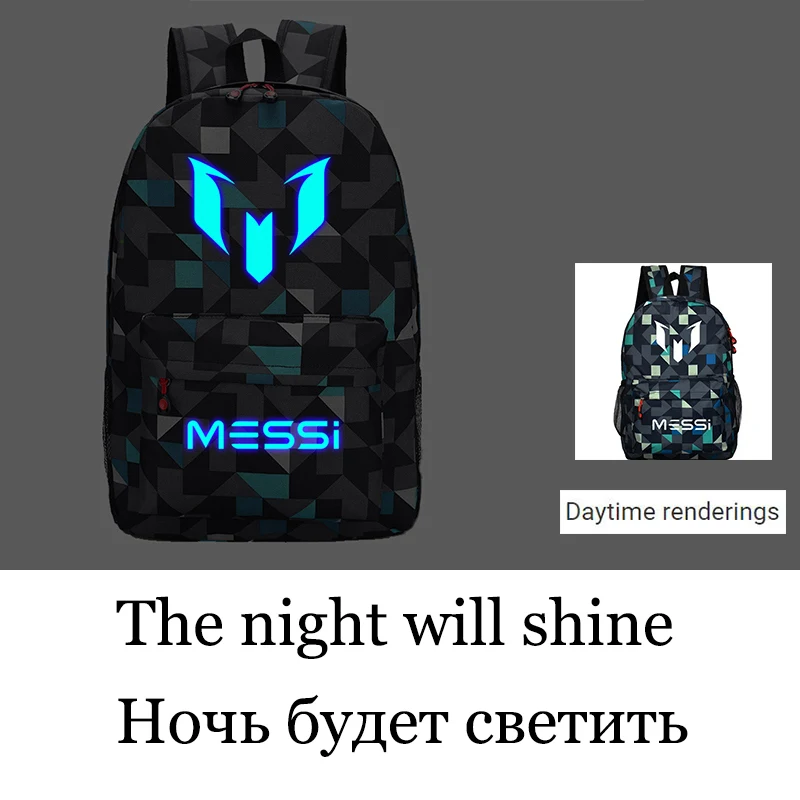 Lattice fluorescen Рюкзак Месси для подростков, школьная сумка для подростков, школьная сумка для мальчиков, Черная мужская сумка для книг - Цвет: Lattice fluorescen