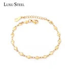Браслет LUXUSTEEL в форме сердца, модное Ювелирное Украшение в форме сердца из нержавеющей стали, цепочка для удлинения золотого и серебряного цвета