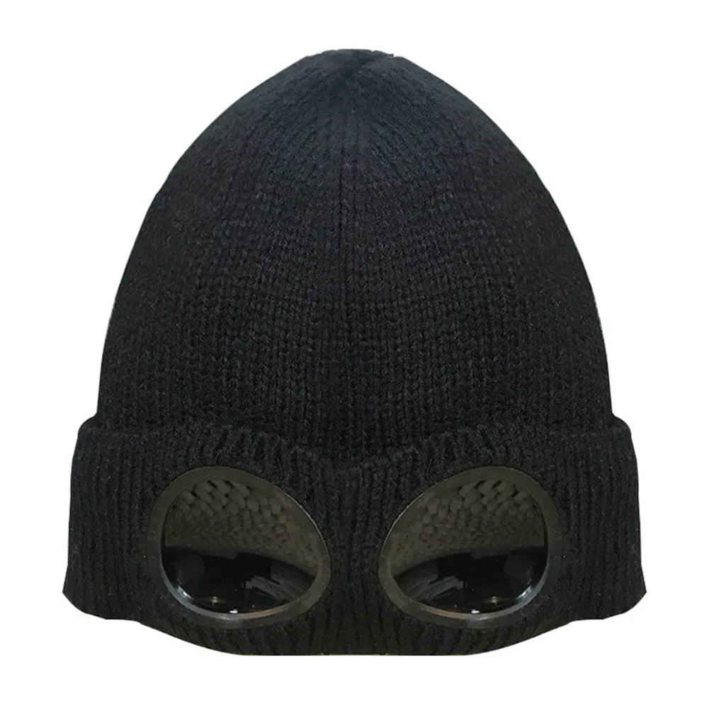 

Winter Warm Hat Men Women Windshield Velvet Ski Hat Sub-Warm Woolen Thermal Hat Unisex Knitted Skullies Beanies For Cycling