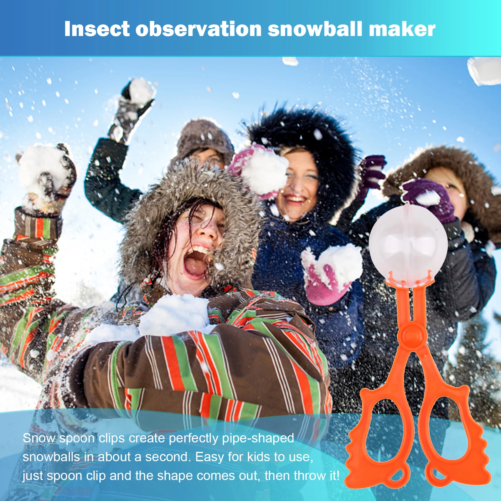 

Инструмент для изготовления снежных шаров, щипцы для снега с ручкой, детская зимняя игрушка, форма зажим, искусственный Снежок «сделай сам»,...