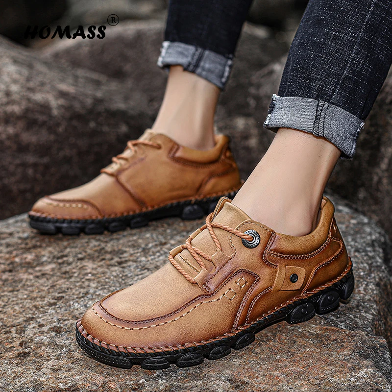 

Men Leather Shoes Casual Fashion Outdoor Lace up Genuine Leather Shoes Shoes Type Upper Material Season Pattern Type Fit Feature