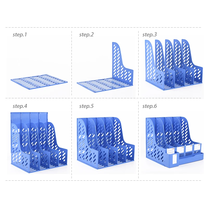 Folder Storage Box Bookshelf File Shelf Office Book Stand Desktop Stationery Supplies Information Organizer Bag Holder | Дом и сад