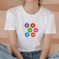 women casual harajuku tee oversize colorful flowers print lady t shirts top t shirt ladies womens graphic female tee t shirt