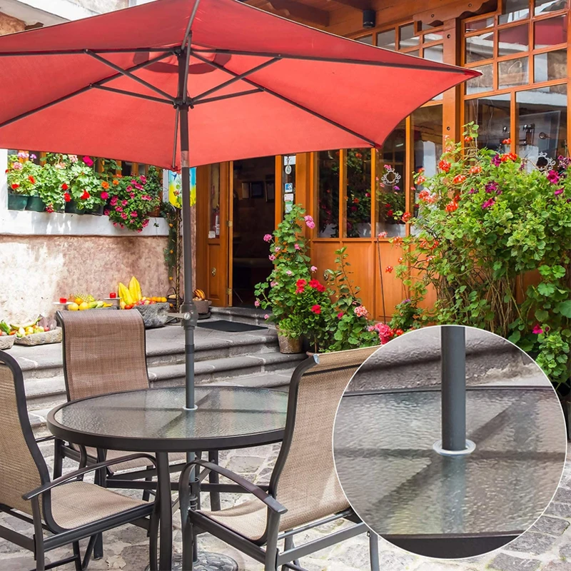 

Factory Direct Sales Clear Silicone Umbrella Hole Ring Plug And Cap Set For Glass Outdoors Patio Table