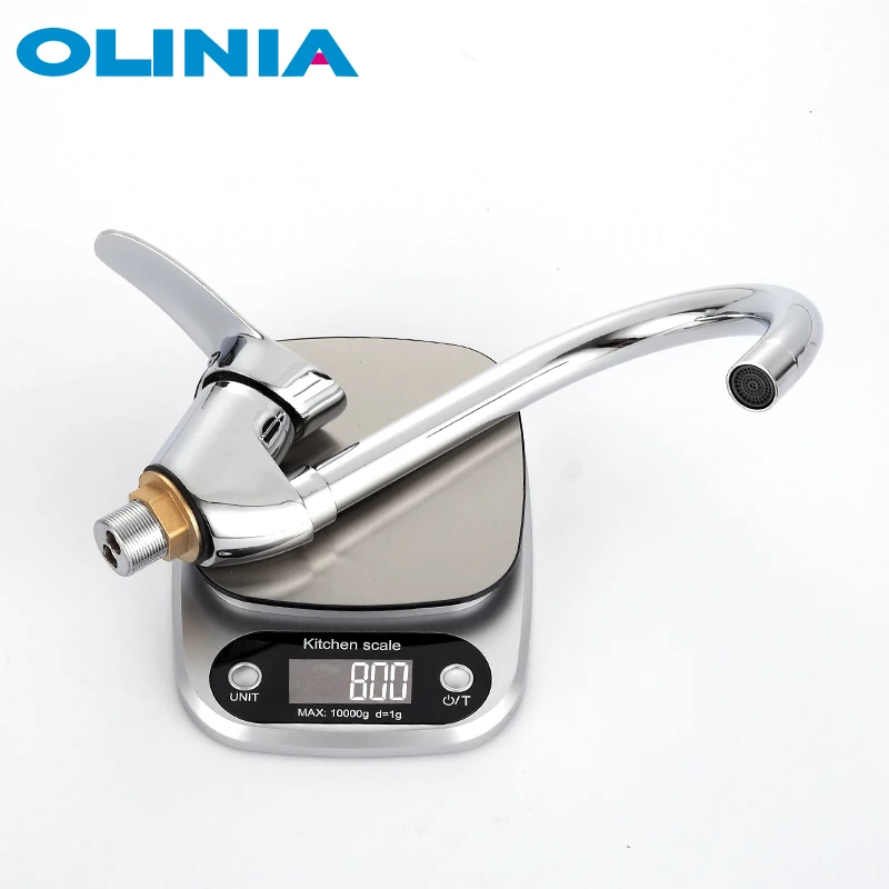 

OLINIA kitchen faucet single handle rotatable kitchen ceramic core faucet zinc faucet kichen filter faucet swan type OL8095