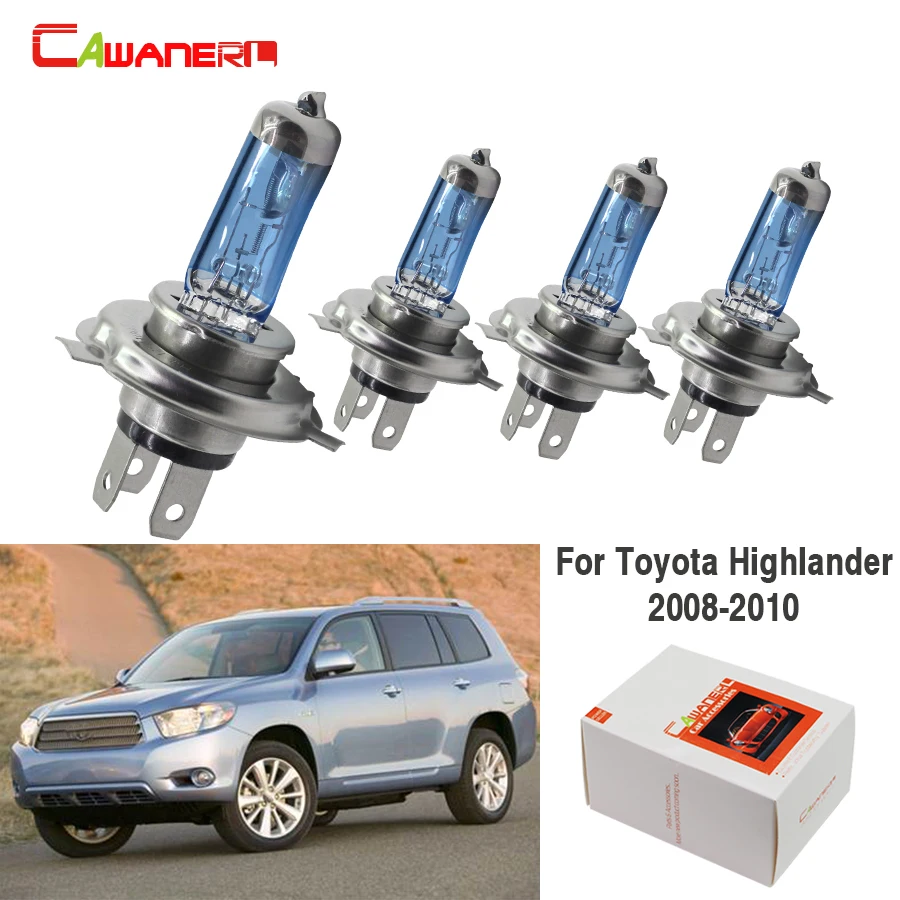 Cawaner 4 шт H4 100 Вт галогенная лампа 4300K 12V Высокая Мощность автомобильный светильник