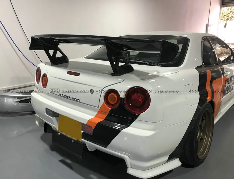 Car-styling For Nissan GTR Skyline R34 TS Style Carbon Fiber rear GT Spoiler wing Lips Aero Tuning Bodykit |