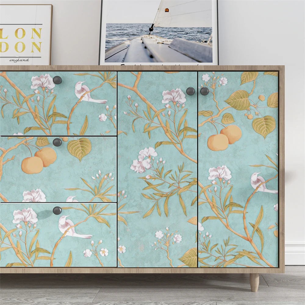 Самоклеящиеся обои с цветочным узором в пасторальном стиле для гостиной фоновые