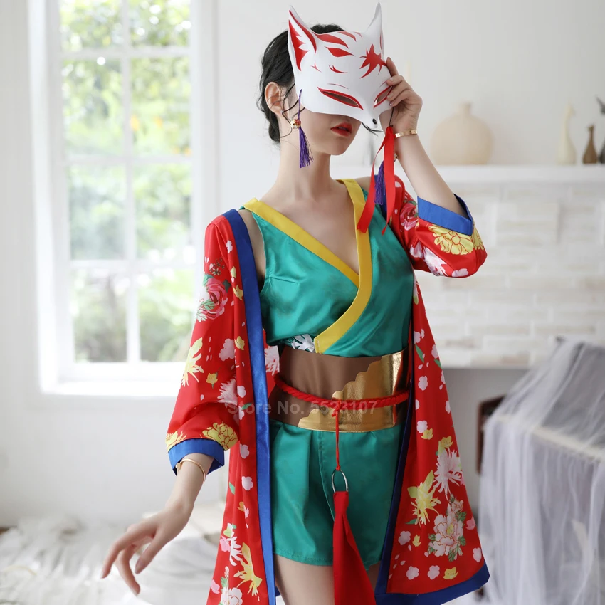 Пижама-кимоно Женская атласная в японском стиле | одежда