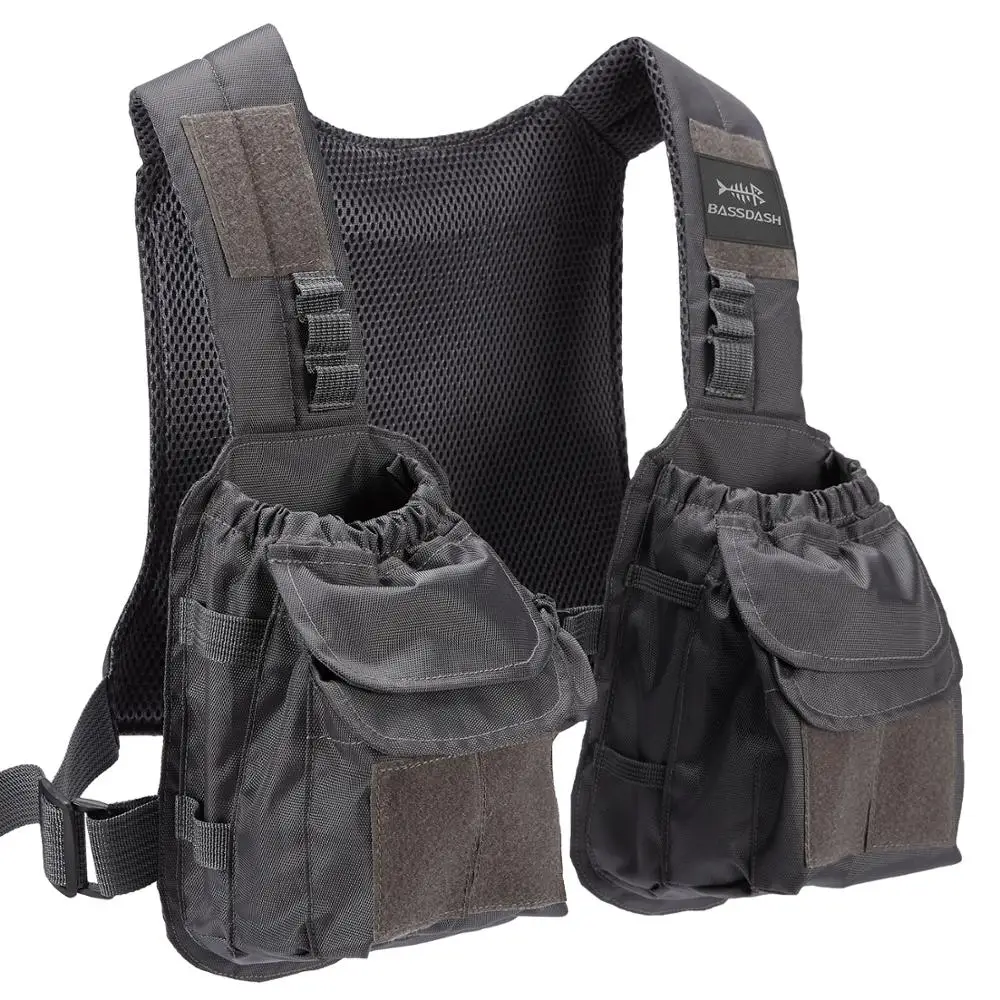 

D96 Fly Fishing Vest Tactical Chest Pack for Men Women Adjustable Sizes