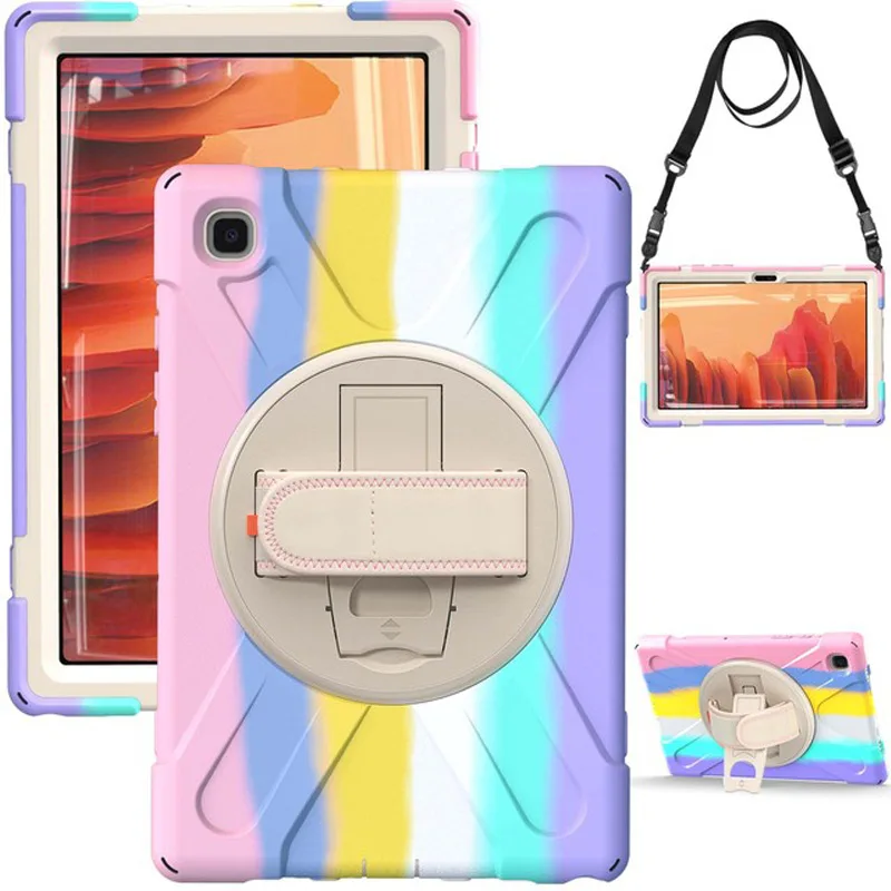 

360 Degree Rotatable with Kickstand For samsung Galaxy Tab A7 T500 T505 10.4 2020 Tablet Case Hand Strap Shoulder Strap
