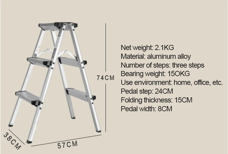 Складная алюминиевая лестница A-типа, многофункциональная Складная подножка, 3 ступени от AliExpress RU&CIS NEW