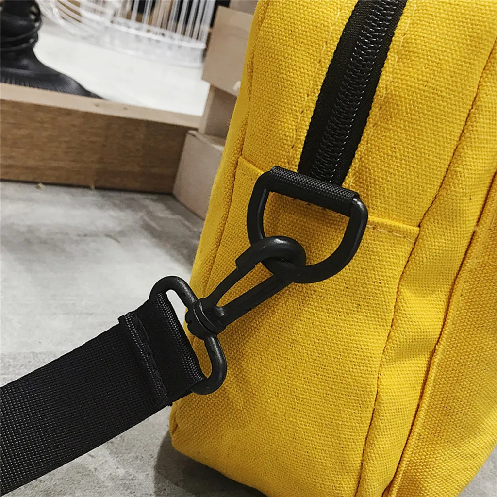 Women Shoulder Bag Fashion Pure Color Casual Tote Outdoor Bag Canvas Handbag Zipper Messenger Messenger Bags sac main femme#F