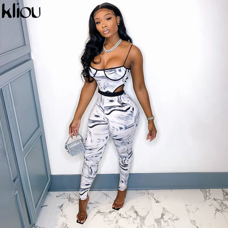 

Kliou Zebra Tie Dry Two Piece Set Women Autumn Fashion Bra Bodysuit+High Waist Elastic Leggings Co-ord Sets Female Outfits Hot