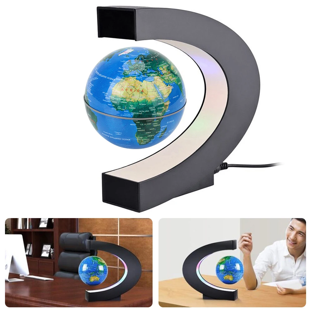 

LED World Map Birthday Gifts Floating Electronic Antigravity Lamp Magnetic Levitation Globe Toy For Kids Novelty Ball Light