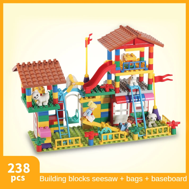 

238 Pieces Diy Creative Big Size Building Block Paradise Bulk Sets Assembling Brinquedos Educational Toys For Boys Girls