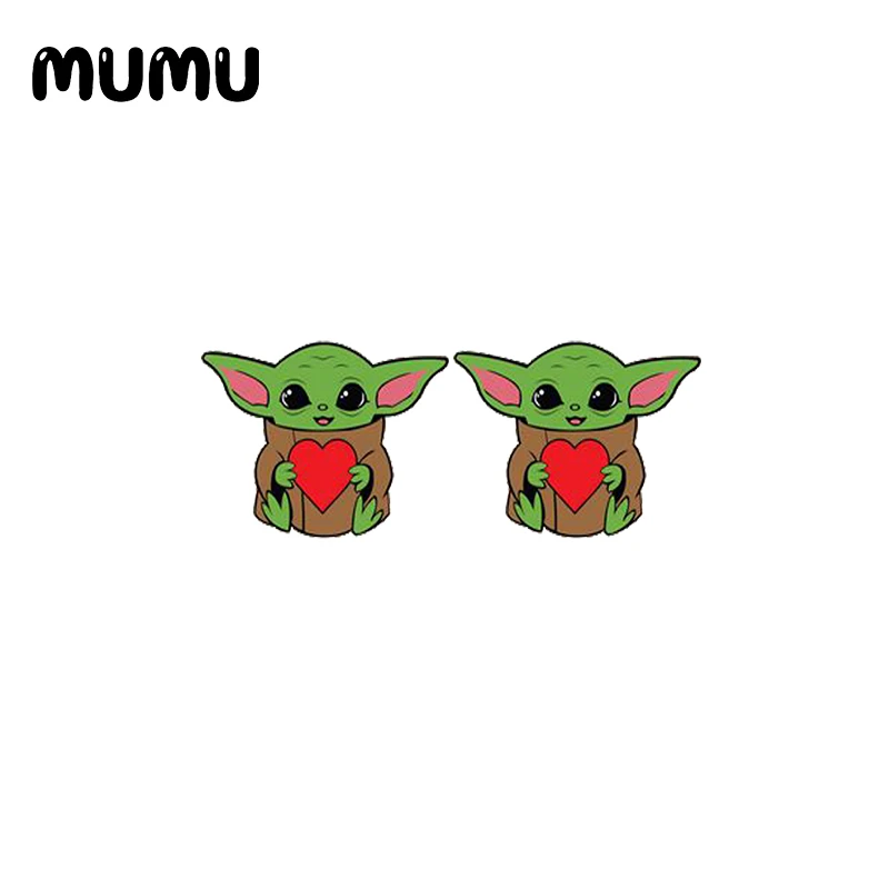 2021 New Yoda Stud Earring Cute Space Baby Epoxy Jewelry Resin Acrylic Earrings Handmade Gifts Girl | Украшения и аксессуары