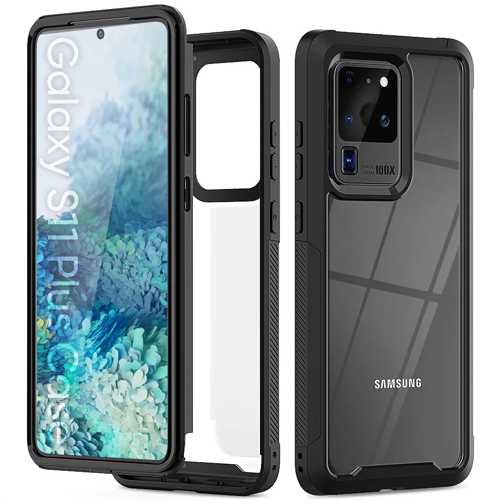 Для Galaxy S20 ультра противоударные чехлы для телефонов PC + TPU Гибридный Полный